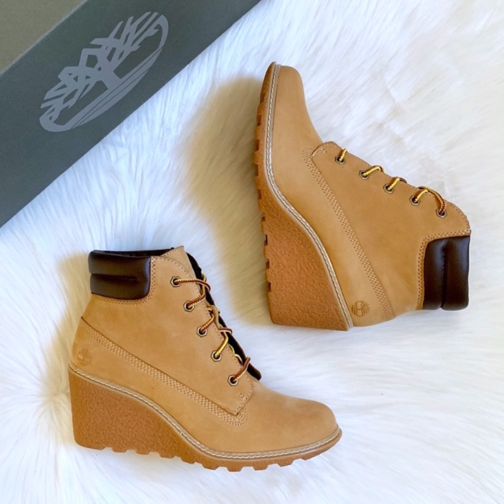 Timberland Women’s Amston 6” Wedge Booties In Wheat - Picture 2 of 7